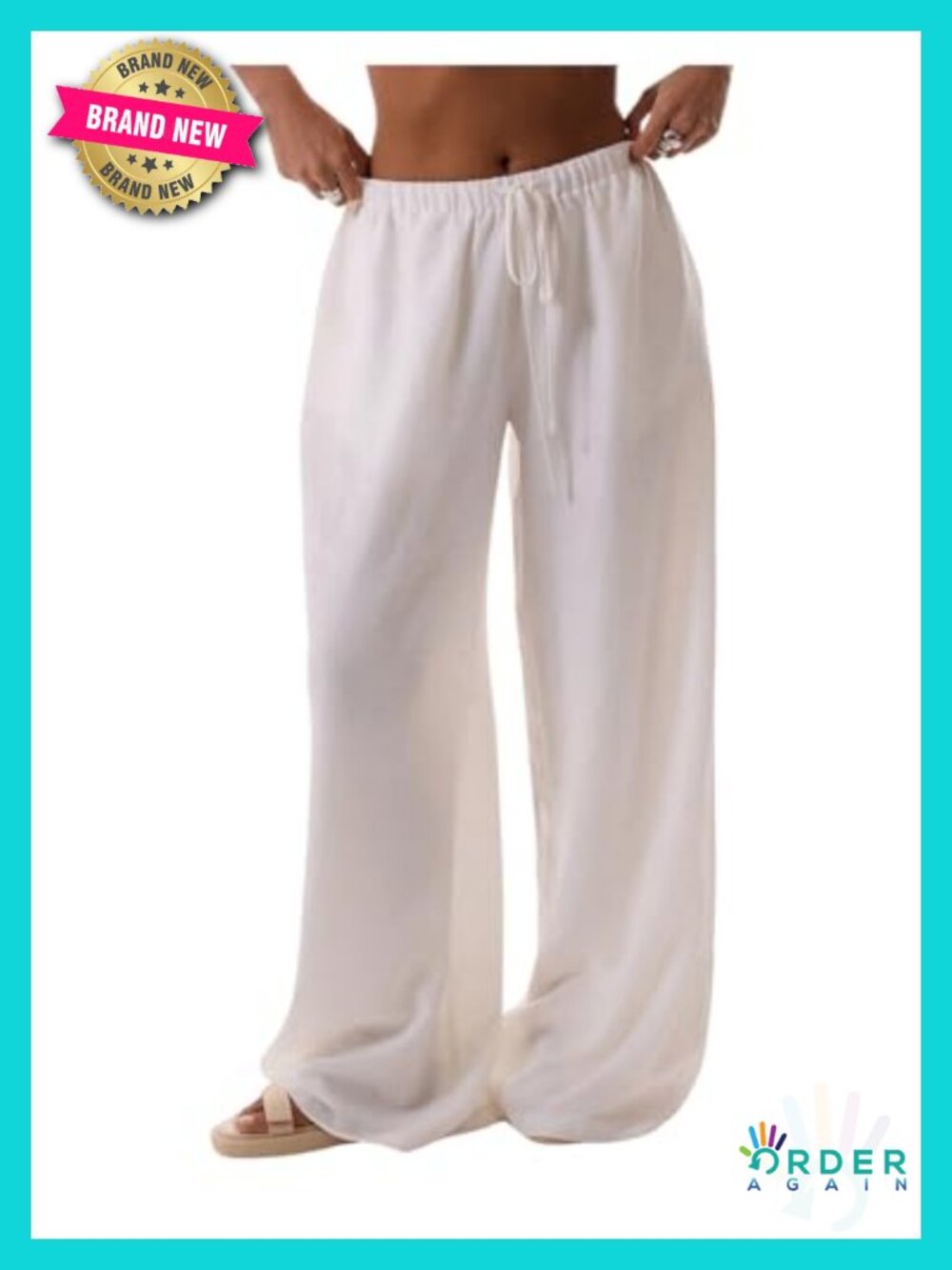 Wide Leg Linen Pants Drawstring Beach Cover Up Vacation Outfit